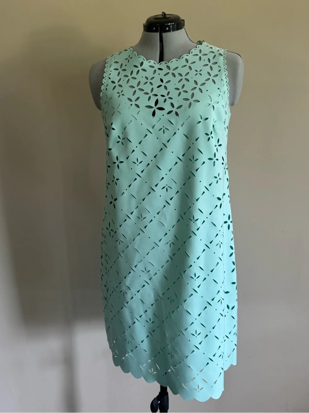 J. Crew Sleeveless Mint Cutout Shift Dress - size 12
